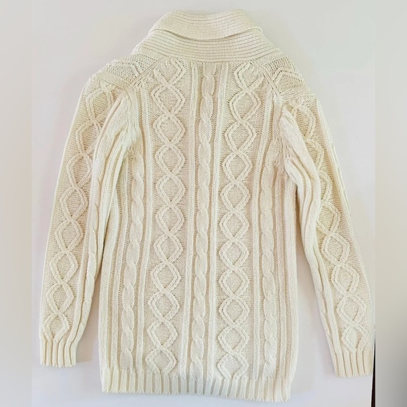 Changing Scene Cream Cable Knit Vintage Button Front Sweater size Small - Picture 5 of 10
